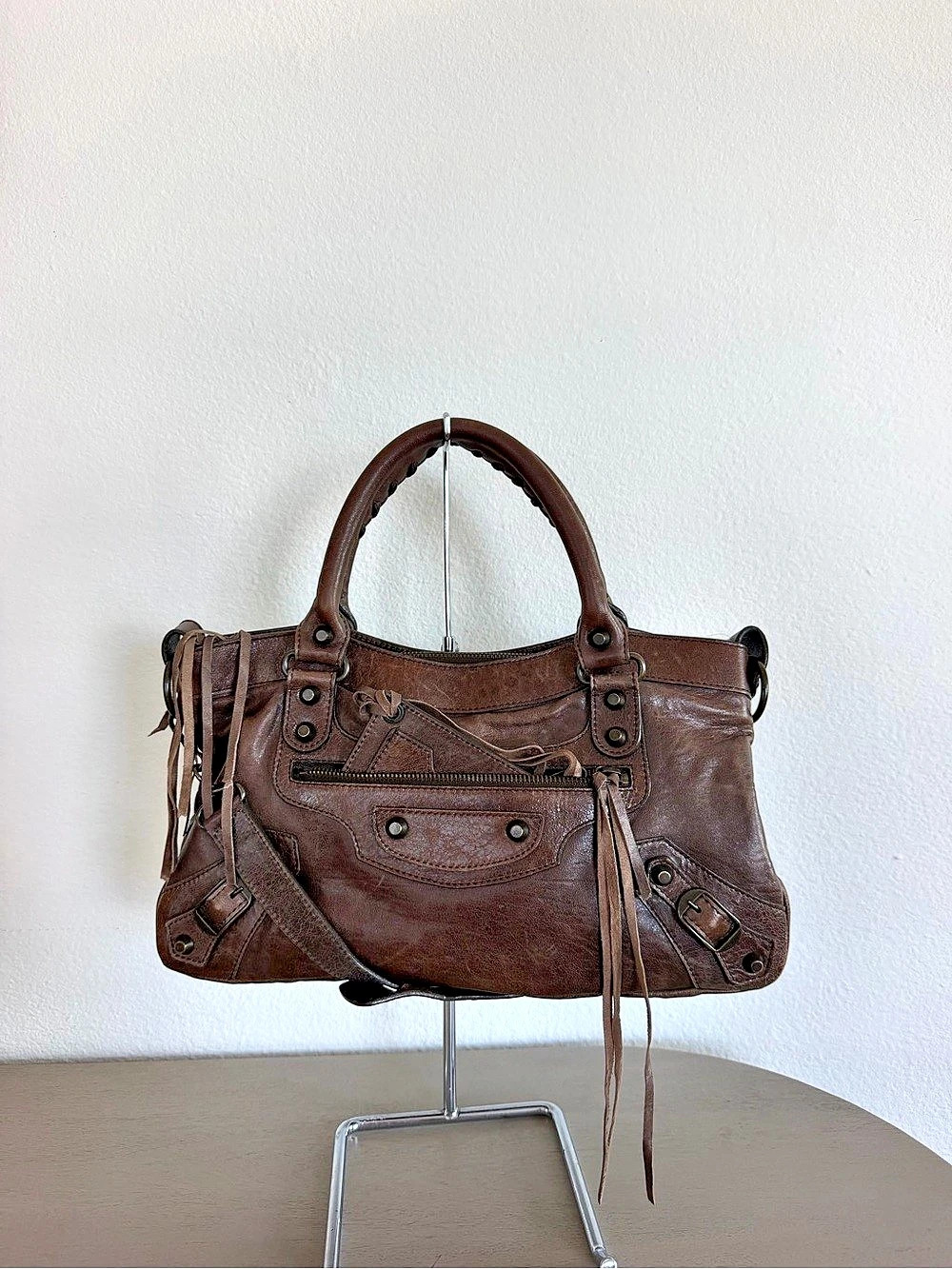 Balenciaga Classic City Bag Leather Shoulder Bag in Brown le First